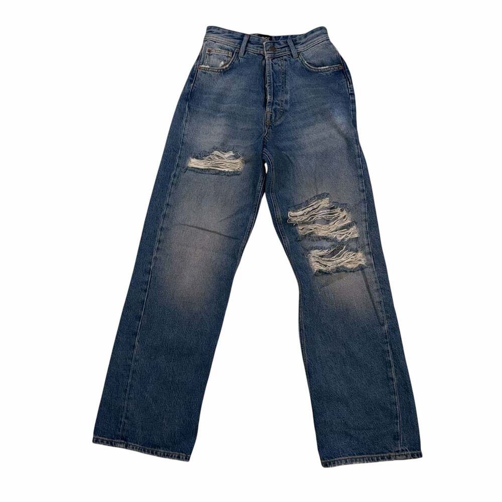 NWOT BDG Urban Outfitters Distressed Button-Fly Straight Leg Jeans Size 25
